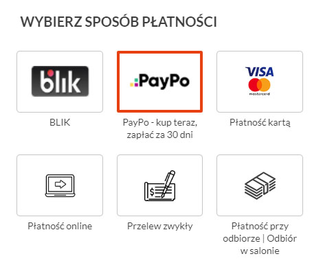 Koszyk Kontri.pl - sposoby płatności
