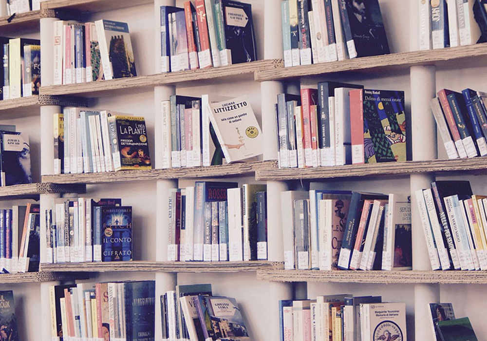 Biblioteczka z książkami