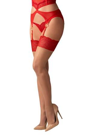 Pończochy do pasa Obsessive Cupide Desir stockings red