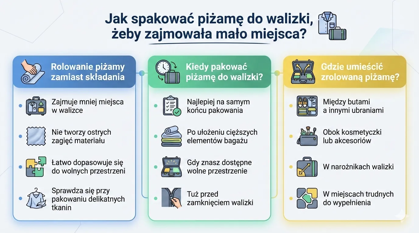 Jak spakować piżamę do walizki, żeby zajmowała mało miejsca?
