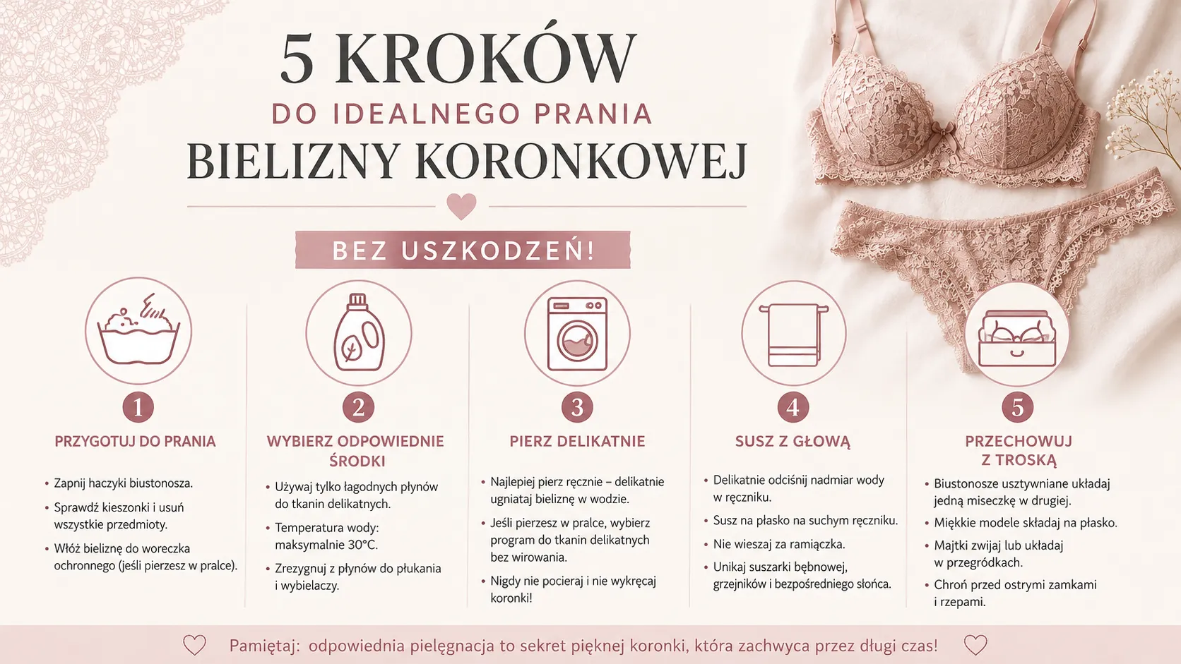 5 kroków do idealnego prania bielizny koronkowej