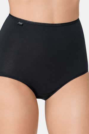 Sloggi 10167190 Cotton Maxi 3-pack Majtki wysokie figi, 0004-black