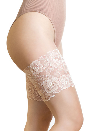 Fiore Lace Band koronkowa opaska przeciw otarciom Wyrób pończoszniczy opaski na uda, nude