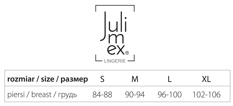 Tabela rozmiarów Julimex, bielizna damska koszulki damskie
