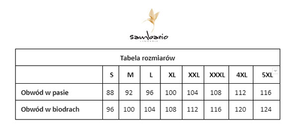Tabela rozmiarów Sambario Lingerie