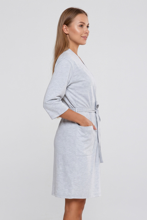 Moraj PDSZ3800-001 szlafrok krótki wiązany grey melange