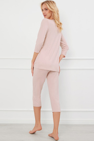 Piżama Italian Fashion Puntini r.3/4 sp.3/4 druk/róż pudrowy