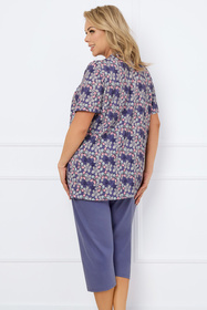 Nocna piżama Italian Fashion Bonaria kr.r. sp.3/4 druk/jeans