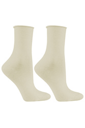 Moraj SMD300-002 Medical skarpety za kostkę, prążkowany ściągacz ecru