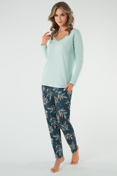 Piżama Italian Fashion Julietta dł.r. dł.sp. pistacja/druk