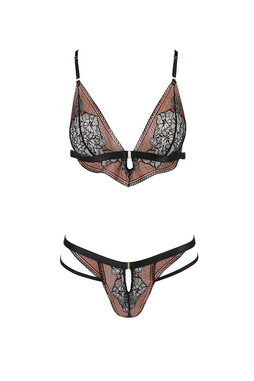 Nocna komplet biustonosz + stringi Casmir Mirella set black