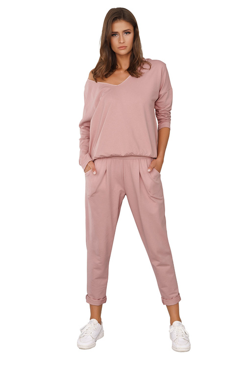 Dres homewear Italian Fashion Karina dł.r. dł.sp. pudrowy róż