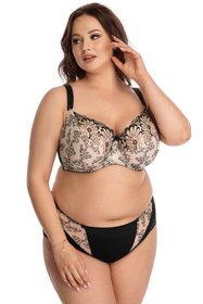 Biustonosz miękki Nessa Tatuaż N500 Maxi beżowo-czarny