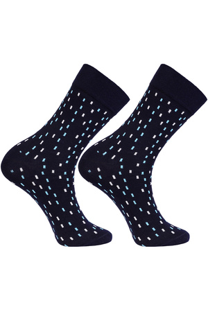 Skarpety Moraj CML400-015 patt 2-navy/prostokąty