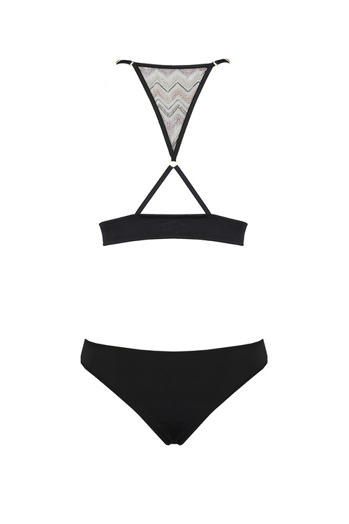Nocna komplet biustonosz + stringi Casmir Lagerta bikini black 