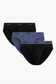 Atlantic 3MP-0944 slipy sportowe 3-pack, czarny/denim/czarny