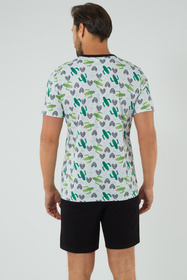 Piżama Italian Fashion Picos Men kr.r. kr.sp. druk/czarny 