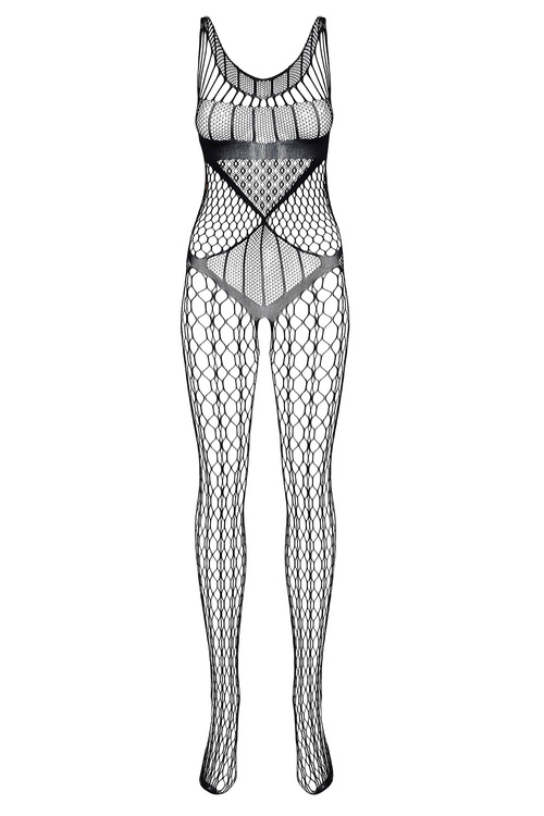 Beauty Night Juliya BN6581 bodystocking z roślinnym ażurem black