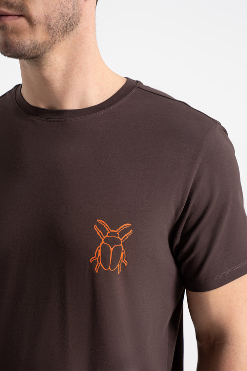 Moraj PDM3700-004 piżama męska tropikalny wzór brown