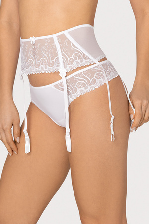 Pas do pończoch niski Róża Anuk biały