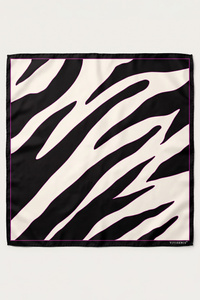 Vivisence S65-003 apaszka jedwabna ze zwierzęcym wzorem czarny/biały/zebra