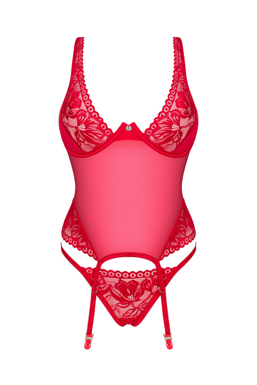 Gorset sexy Obsessive Lacelove corset czerwony