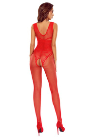 Passion BS120 bodystocking na ramiączkach red