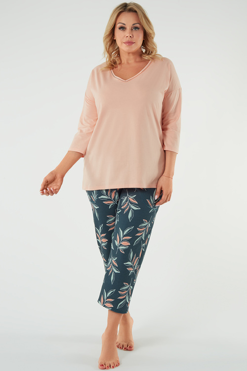 Piżama Italian Fashion Julietta r.3/4 sp.7/8 łosoś/druk