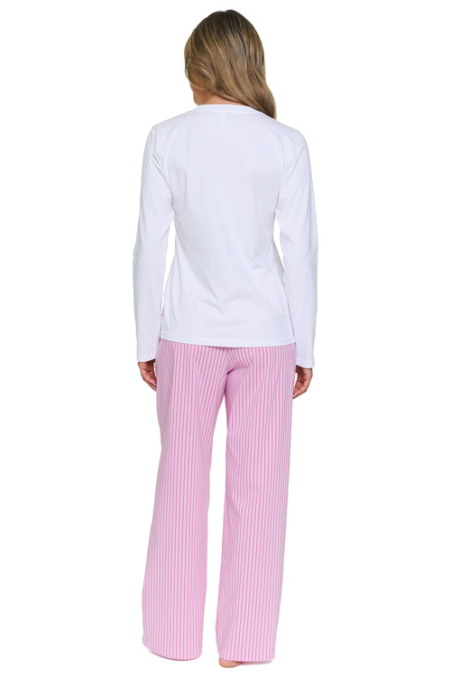 Doctor Nap PM.7521 Piżama damska bawełniana długi rękaw, miami pink
