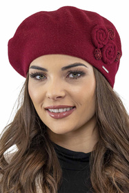 Vivisence 7037Kmpl Komplet beret+szalik, bordowy