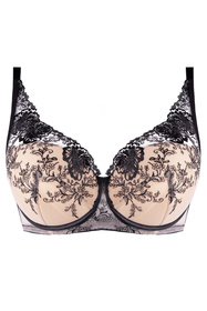 Biustonosz usztywniany Unikat Saskia czarny-beż