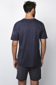 Nocna piżama Italian Fashion Diaz kr.r. kr.sp. granat/druk