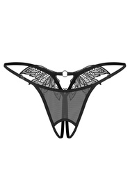 Obsessive Zaliya stringi otwarte z koronkowym tyłem black