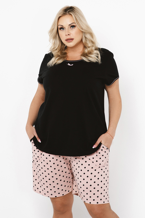 Nocna piżama Italian Fashion Bonilla kr.r. kr.sp. czarny/druk