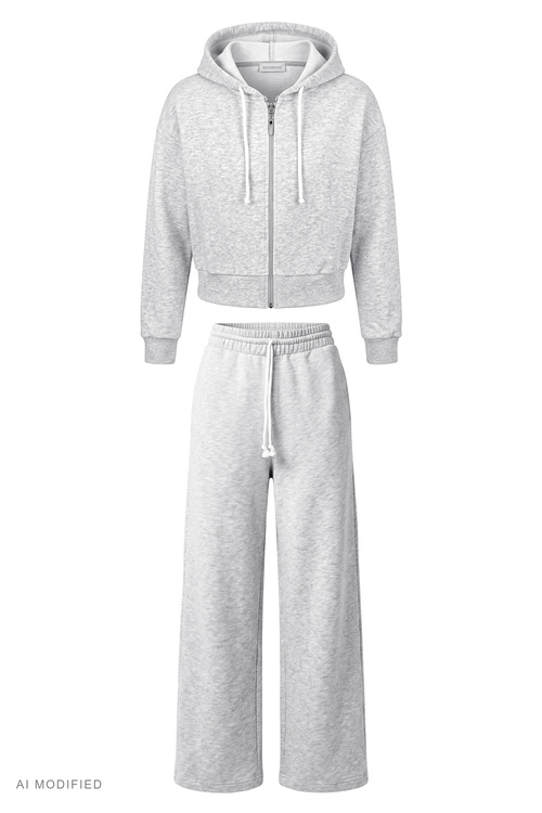 Vivisence 9211kmpl komplet bluza i spodnie nogawki 2 w 1 szary melanż