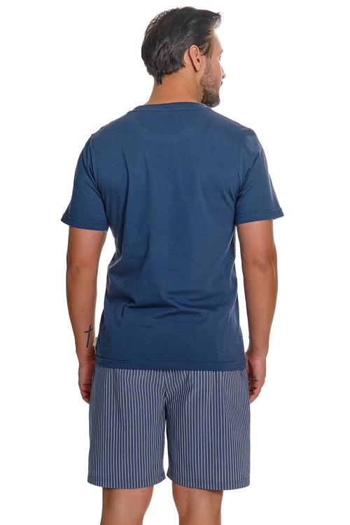 Doctor Nap PMB.7424 piżama męska bawełniana krótka denim blue