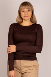 Babell Manati bluzka wiskozowa z długim rękawem brąz