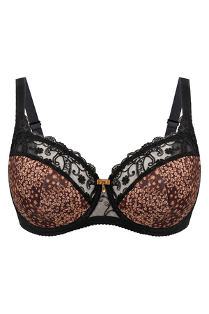 Vena VB-473 biustonosz półusztywniany z koronką cynamon-czarny