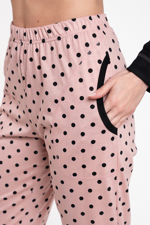 Nocna piżama Italian Fashion Bonilla dł.r. dł.sp. czarny/druk