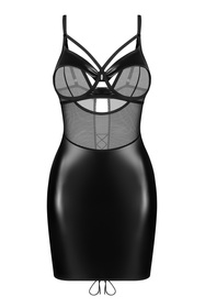 Komplet koszulka + stringi Obsessive Dominna chemise & thong black