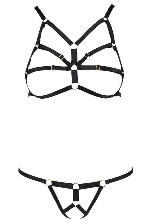 Nocna komplet biustonosz + stringi Passion Armanda set black