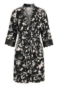 Vivisence 2059 komplet koszulka i peniuar z modalu czarny