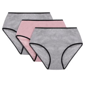 Majtki wysokie figi Vivisence 4017 3-pack gumka czarna: szary/róż/szary
