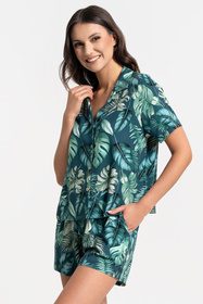 Moraj PDD5100-013 piżama damska na guziki z kieszeniami patt 1-jungle