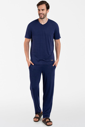 Piżama Italian Fashion Akord Men kr.r. dł.sp. granat