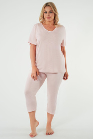 Piżama Italian Fashion Puntini kr.r. sp.3/4 druk/pudrowy róż