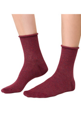 Skarpety za kostkę Steven 083 z kaszmirem melanż bordo
