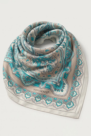 Vivisence S90-001 apaszka jedwabna paisley turkusowy/beżowy