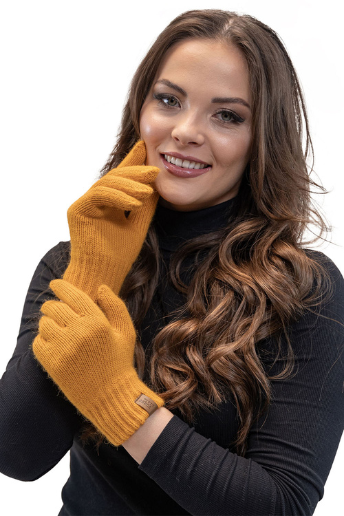 Komplet czapka+komin+rękawiczki Vivisence 7014 Kmpl+R miodowy
