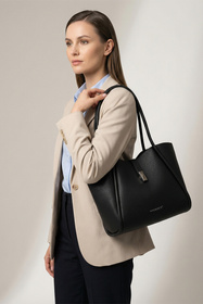 Vivisence T0021 torebka na ramię z klapką na magnes black